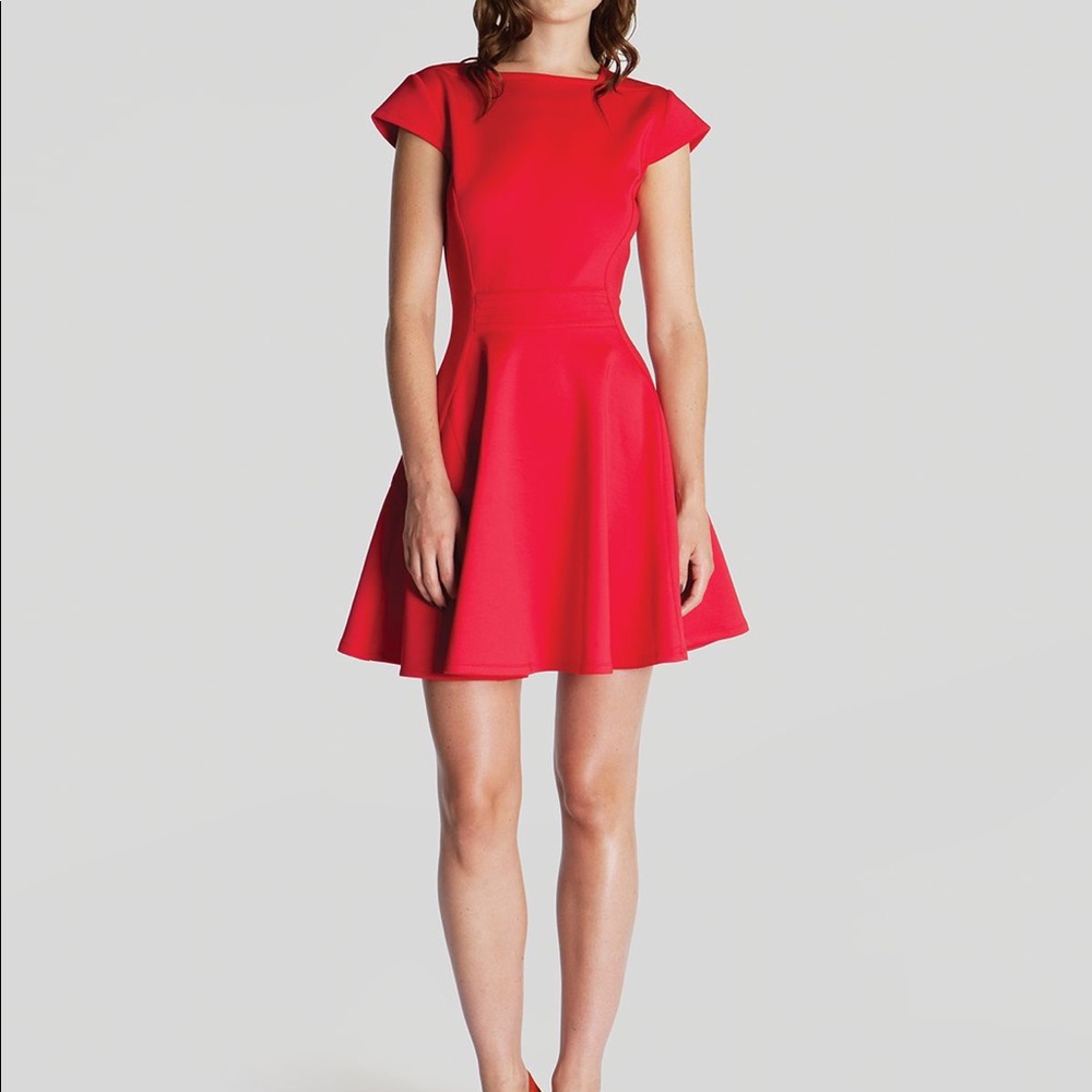 Ted Baker Red tezz skater dress size 1 (small)